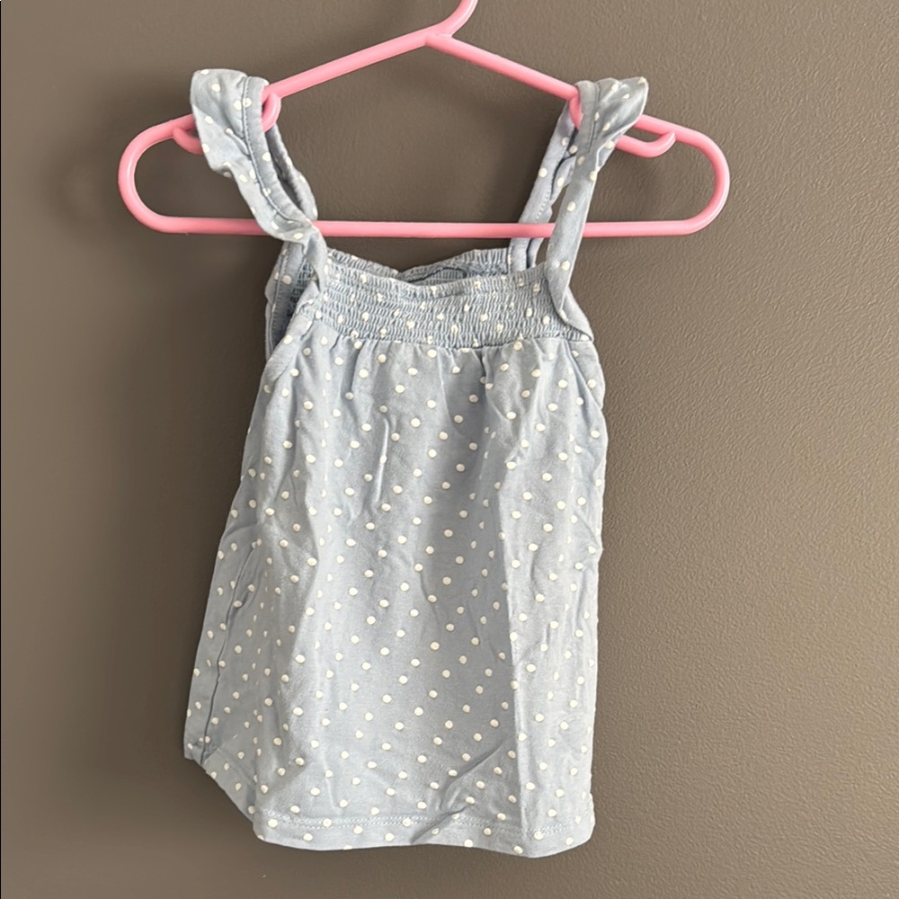 Light Blue Polka Dot Tank Top
